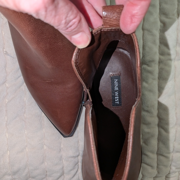 Nine West Brown Pointed Toe Ankle Booties - Picture 5 of 8